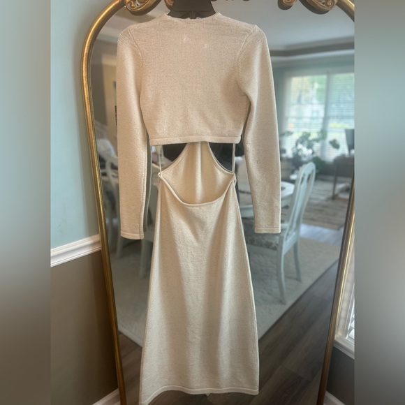 Cult Gaia Serita Knit Cutout Maxi Dress Ivory Long Sleeve Size M - Picture 5 of 12